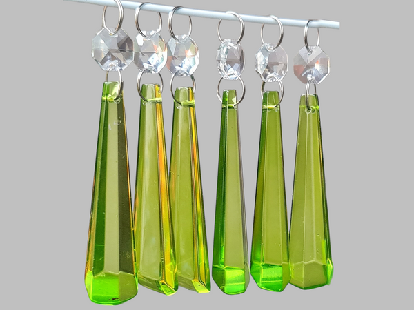 1 Sage Green Cut Glass Icicles 72 mm 3" UK Chandelier Crystals Drops Beads Droplets Light Parts 5