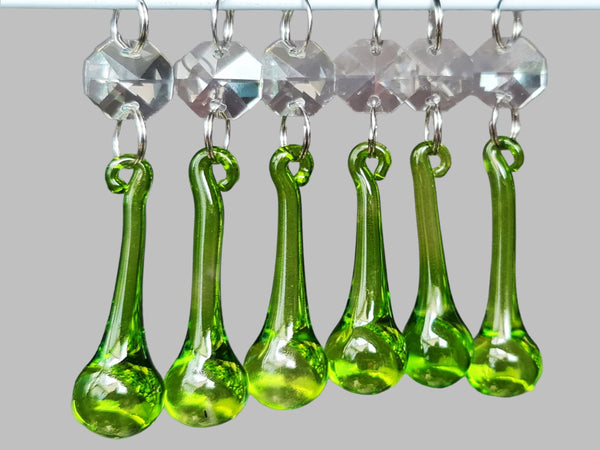 1 Sage Green Cut Glass Orbs 53 mm 2" Chandelier Crystals Droplets Beads Drops Lamp Light Parts 5
