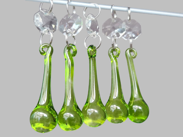 1 Sage Green Cut Glass Orbs 53 mm 2" Chandelier Crystals Droplets Beads Drops Lamp Light Parts 3