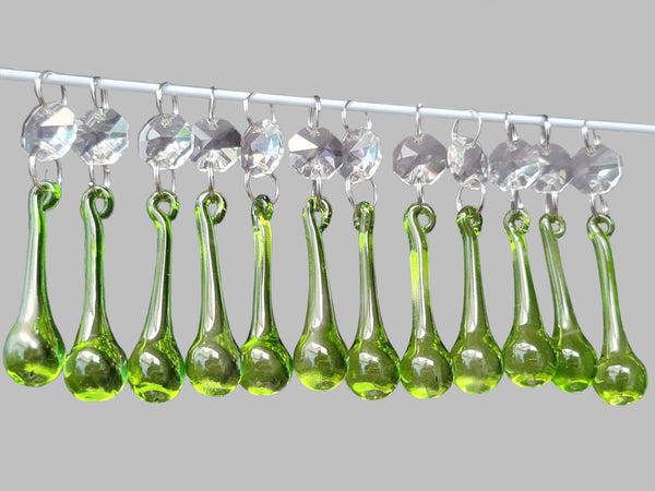 12 Sage Green Orbs 53 mm 2" Chandelier Crystals Droplets Beads Decorations Sun Catchers Drops 6