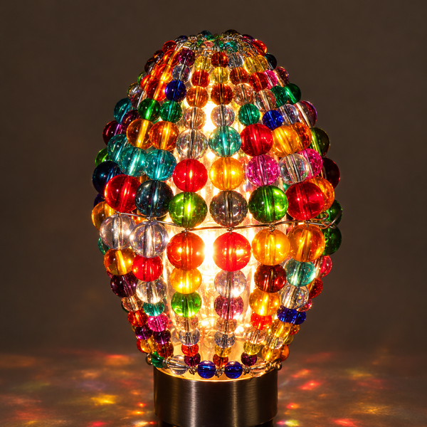 Chandelier Bead Candle Light Bulb Multi Colour Rainbow Glass Cover Sleeve Beaded Lampshade Alternative 6