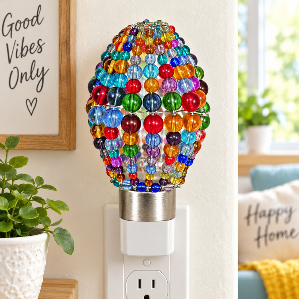 Chandelier Bead Candle Light Bulb Multi Colour Rainbow Glass Cover Sleeve Beaded Lampshade Alternative 11