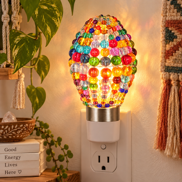 Chandelier Bead Candle Light Bulb Multi Colour Rainbow Glass Cover Sleeve Beaded Lampshade Alternative 7
