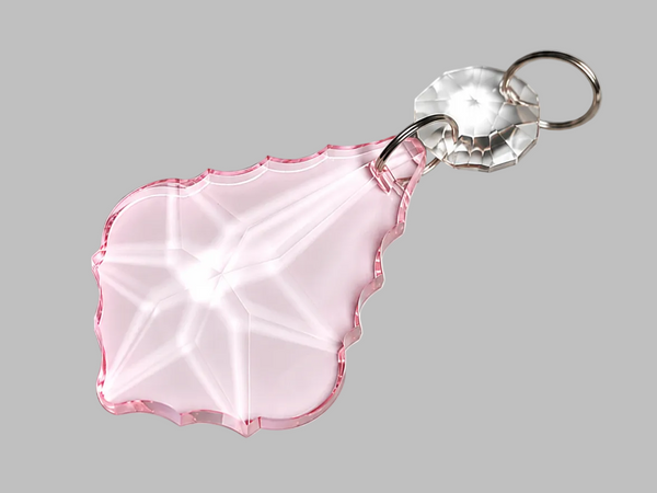 1 Light Pink Cut Glass Leaf 50 mm 2" Chandelier UK Crystals Drops Beads Droplets Parts 1
