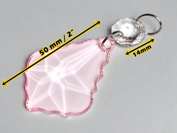 1 Light Pink Cut Glass Leaf 50 mm 2" Chandelier UK Crystals Drops Beads Droplets Parts 2