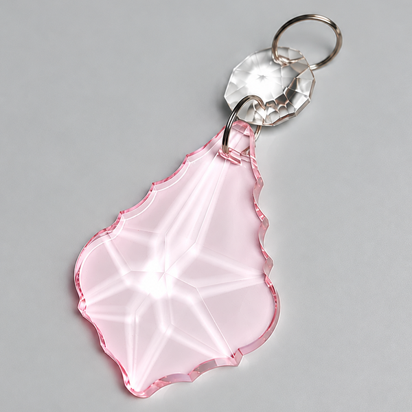 1 Light Pink Cut Glass Leaf 50 mm 2" Chandelier UK Crystals Drops Beads Droplets Parts 5
