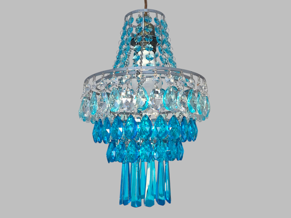 Unique 4-Tier Aqua Deco Boutique Chic Chandelier Pendant Ceiling Light 9" x 10" Customizable 2