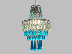 Unique 4-Tier Aqua Deco Boutique Chic Chandelier Pendant Ceiling Light 9" x 10" Customizable