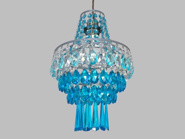 Unique 4-Tier Aqua Deco Boutique Chic Chandelier Pendant Ceiling Light 9" x 10" Customizable 4