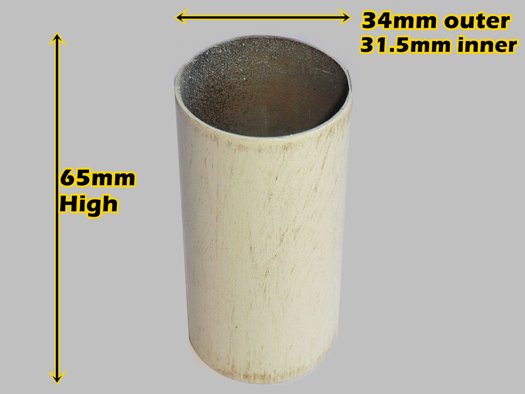 65 mm x 34 mm Brushed Ivory & Gold Chandelier Candle Drips Metal Bulb Cover Sleeve Tubes 1