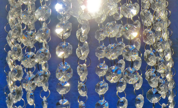 10 Strands Clear 16mm Octagon Chandelier Drops Glass Crystals 2.1m Garland Beads Droplets 7