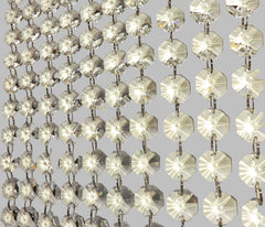 12 Strands Clear 18mm Octagon Chandelier Drops Glass Crystals 2.6m Garland Beads Droplets colourless