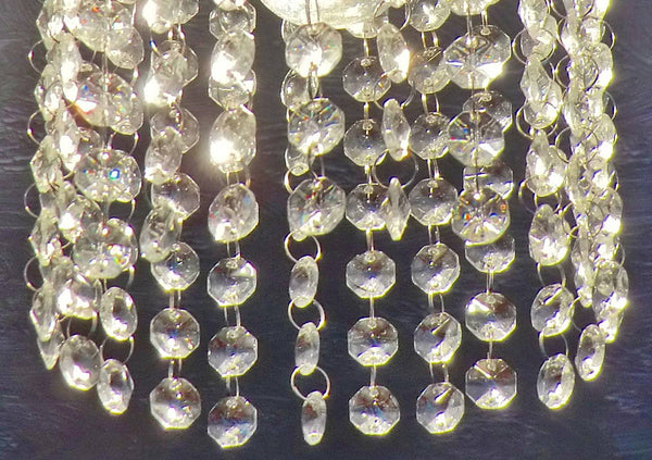 10 Strands Clear 18mm Octagon Chandelier Drops Glass Crystals 2.25m Garland Beads Droplets 1