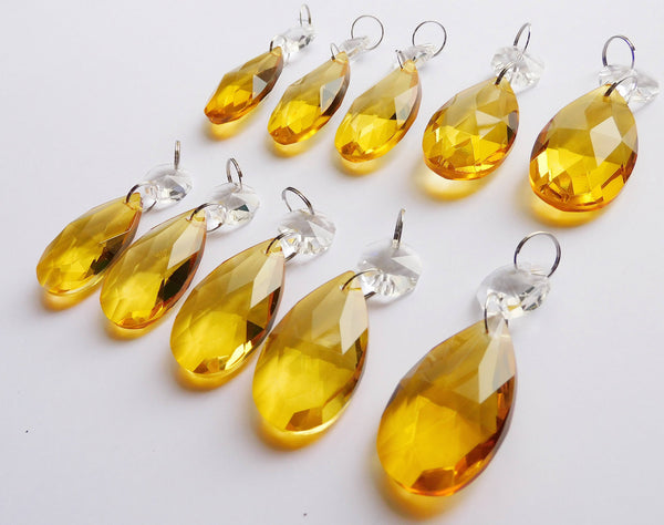 1 Orange Cut Glass Oval 37 mm 1.5" Chandelier Crystals Drops Beads Droplets Light Parts 6