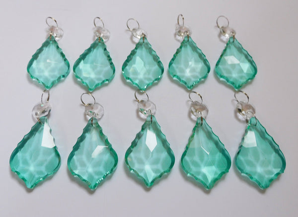 1 Turquoise Cut Glass Leaf 50 mm 2" Chandelier Crystals Drops Beads Droplets Light Lamp Parts 6