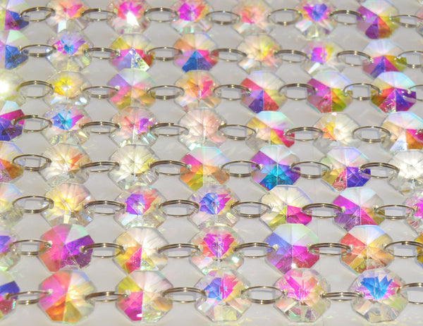 Aurora Borealis 14mm Octagon AB Iridescent Chandelier Droplets Glass Crystals Garlands Beads 10