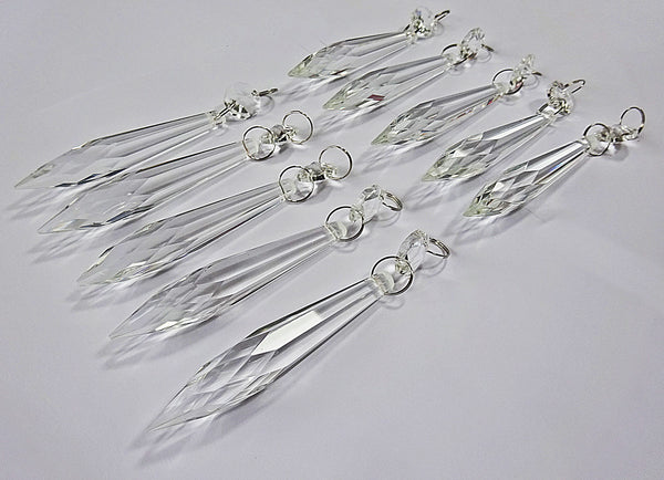 Clear 76 mm / 3" Pointed Icicles Chandelier Crystals Cut Glass Drops Beads Prisms Droplets Antique Specification 5