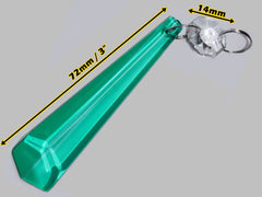 1 Jade Aqua Marine Green Cut Glass Icicle 72 mm 3" UK Chandelier Crystals Droplets Lamp Parts