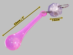 1 Rose Pink Glass Orbs 53 mm 2" Chandelier Crystals Droplets Beads Drops Lamp Light Parts