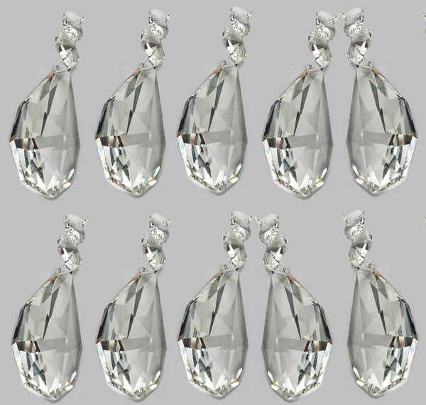 Clear XL Square Oval 62 mm / 2.5" Chandelier Crystals Cut Glass Drops Facet Prisms Chain Droplets 4