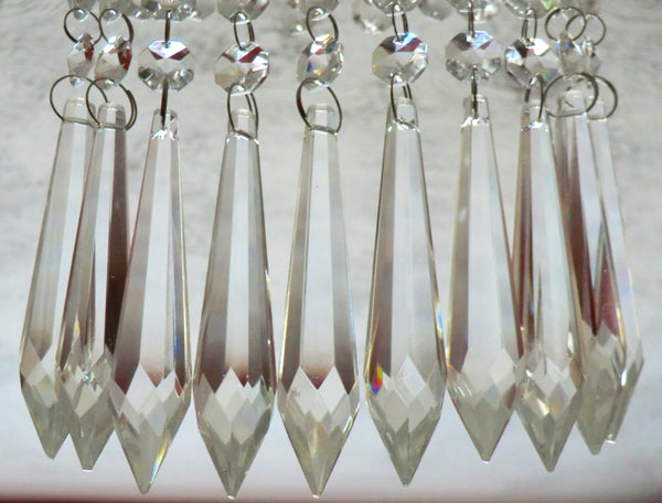 1 Clear XXL Torpedo 93 mm Icicle Chandelier Crystals Glass Drops Beads Pendants Droplets - Seear Lights