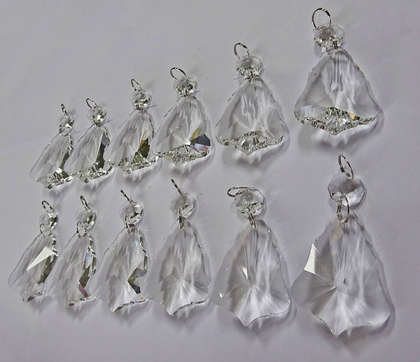 12 Clear 50mm 2" Bell Chandelier Glass Crystals Beads Droplets Garden Window Decorations 4