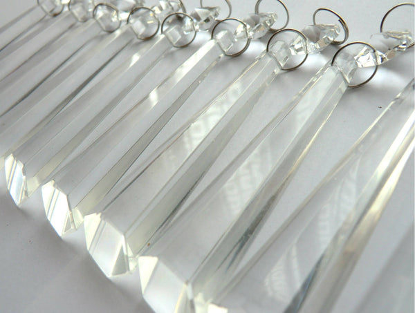 12 Clear Icicles 72mm 3" Chandelier Crystals Drops Beads Droplets Garden Window Decorations 8