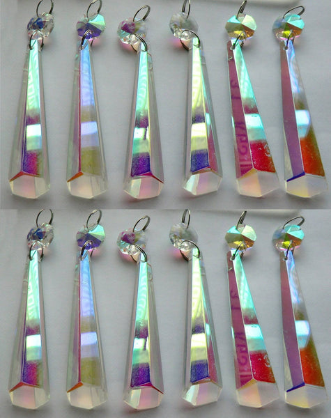 12 Aurora Borealis Icicles 72 mm 3" Chandelier Crystals Drops Beads Droplets Wedding Christmas Decorations 11