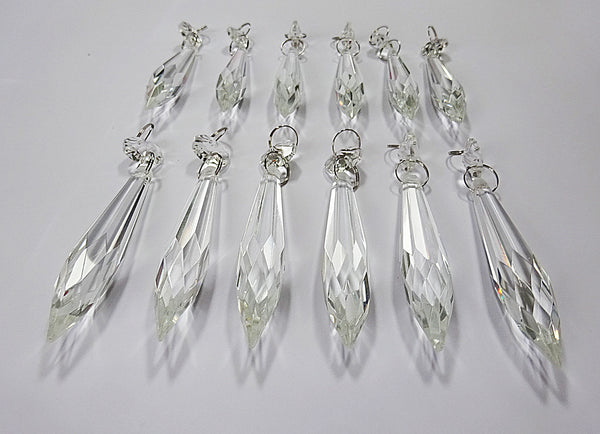 Clear 76 mm / 3" Pointed Icicles Chandelier Crystals Cut Glass Drops Beads Prisms Droplets Antique Specification 7