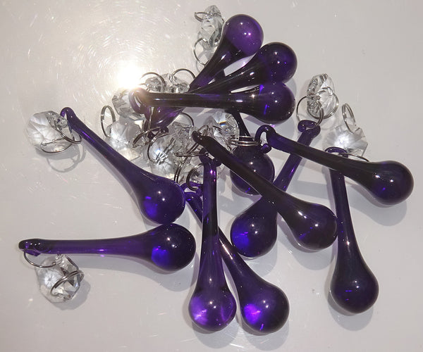 12 Purple Orbs 53mm 2" Chandelier Crystals Droplets Beads Light Droplets Christmas Tree Decorations 8