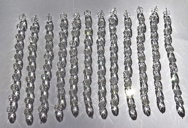 10 Strands Clear 12mm Chandelier Ball Drops Glass Crystals 1.68m Garland Beads Droplets - Seear Lights