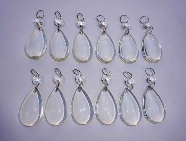 12 Clear Smooth Oval 50mm 2" Chandelier Crystals Drops Beads Droplets Home & Garden Decorations 2