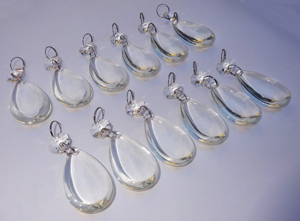 12 Clear Smooth Oval 50mm 2" Chandelier Crystals Drops Beads Droplets Home & Garden Decorations 3
