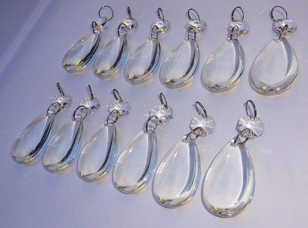 12 Clear Smooth Oval 50mm 2" Chandelier Crystals Drops Beads Droplets Home & Garden Decorations 4