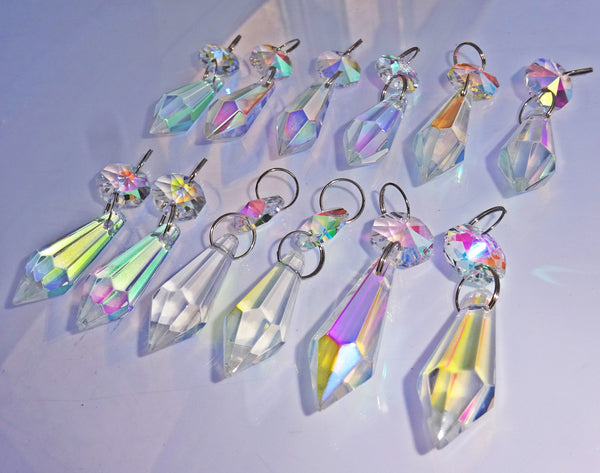 12 Aurora Borealis Torpedo 37 mm 1.5" Chandelier Crystals Drops Beads Droplets Christmas Wedding Decorations 7