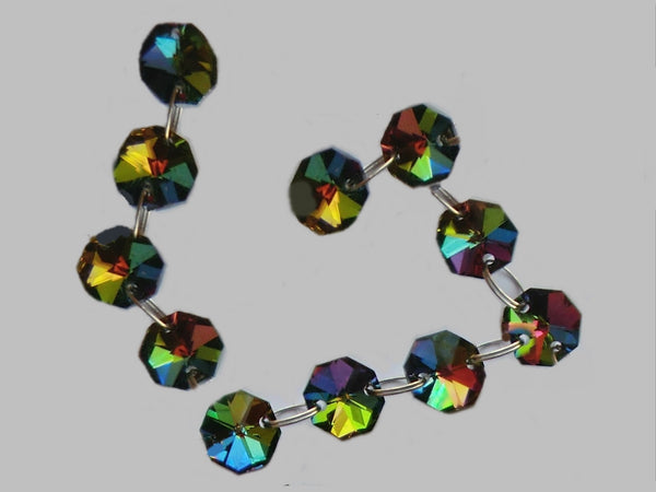 14mm Octagon Vitrail AB Iridescent Chandelier Drops Cut Glass Crystals Garlands Beads Droplets 2