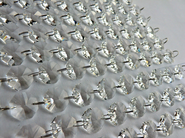 100 x 18mm Octagonal Chandelier Drops Crystals Beads 2.25m Garland 6