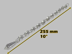 1 Chain Strand Clear Glass Torpedo 10 inch Chandelier Drops Crystals Beads Garland colourless