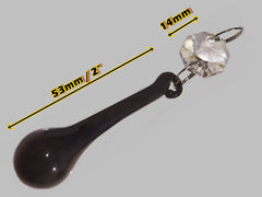 1 Black Cut Glass Orbs 53 mm 2" Chandelier Crystals Droplets Beads Lamp Light Parts Drops