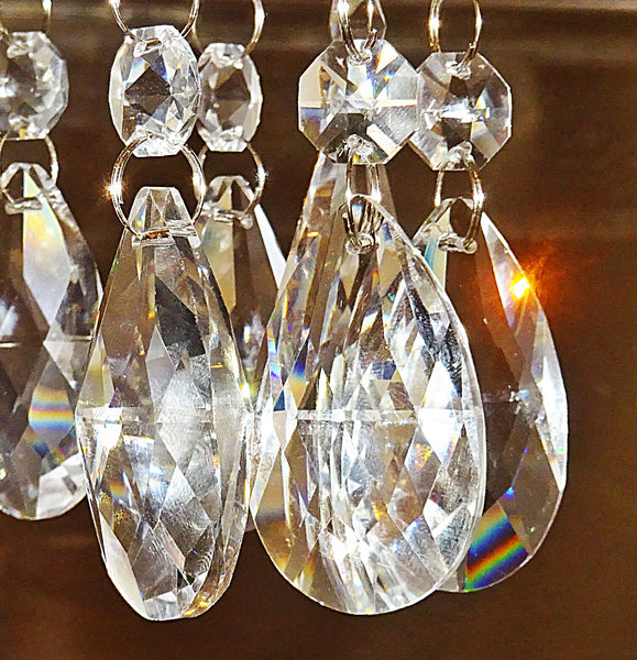 Clear Cut Glass Oval 50 mm / 2 inch Chandelier Crystals Drops Almond Beads Droplets Prisms Transparent 3