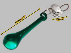 1 Peacock Green Cut Glass Orbs 53 mm 2" Chandelier UK Crystals Droplets Beads Drops Lamp Parts