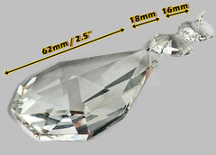 1 XL Square Oval 62 mm 2.5" Chandelier UK Crystals Cut Glass Drops Prisms Droplets colourless
