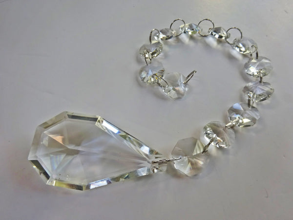 1 Strand Chain Clear Glass XL Squared Oval 13 inch Chandelier Drops Crystals Beads Garland 3