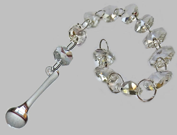 1 Chain Strand Clear Glass Teardrop Orb 11" Chandelier Drops Crystals Beads Garland 2