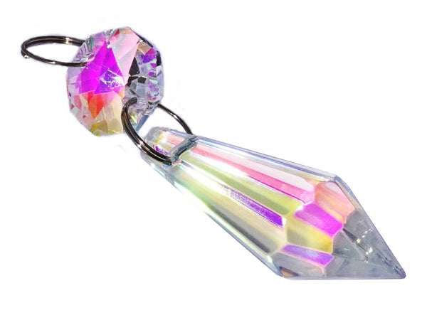 Aurora Borealis 37 mm 1.5" Torpedo Chandelier Glass Crystals Drops Beads AB Droplets Light Parts 4
