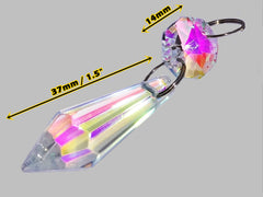 1 Aurora Borealis 37 mm 1.5" Torpedo Chandelier Glass Crystals Drops Beads AB Droplets