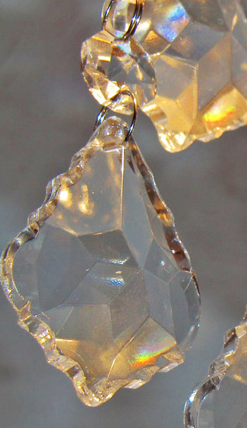 Clear Cut Glass Leaf 50 mm / 2 inch Chandelier Crystals Drops Pendalogues Beads Transparent Droplets Prisms 2