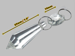 1 Clear Glass Torpedo 37 mm 1.5" Chandelier Crystals Drops Beads Droplets Light Parts colourless