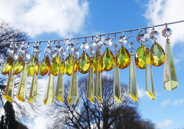 20 Cut Glass Orange Topaz Chandelier Drops Crystals Beads Droplets Light Lamp Parts 15