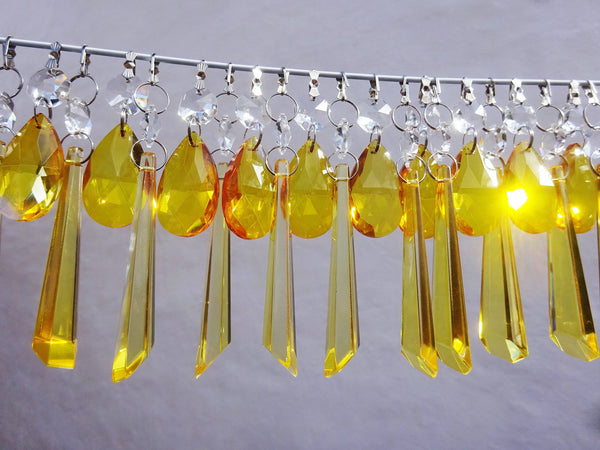 20 Cut Glass Orange Topaz Chandelier Drops Crystals Beads Droplets Light Lamp Parts 14